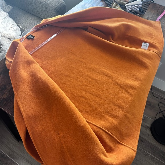 Eileen Fisher Wool-Cashmere Shawl-Collar Coat Cardigan in Marigold/Orange, PS - Picture 10 of 11